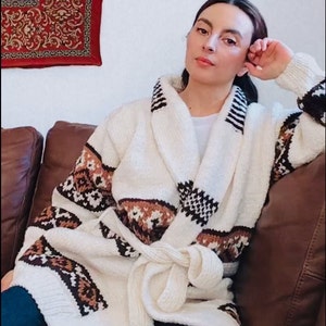 Hand Knitted Wool Cardigan: Chunky Knit Fair Trade Sweater