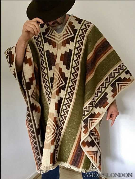 Original Poncho , Women's , Unisex, SHEEP, Wool ,hooded