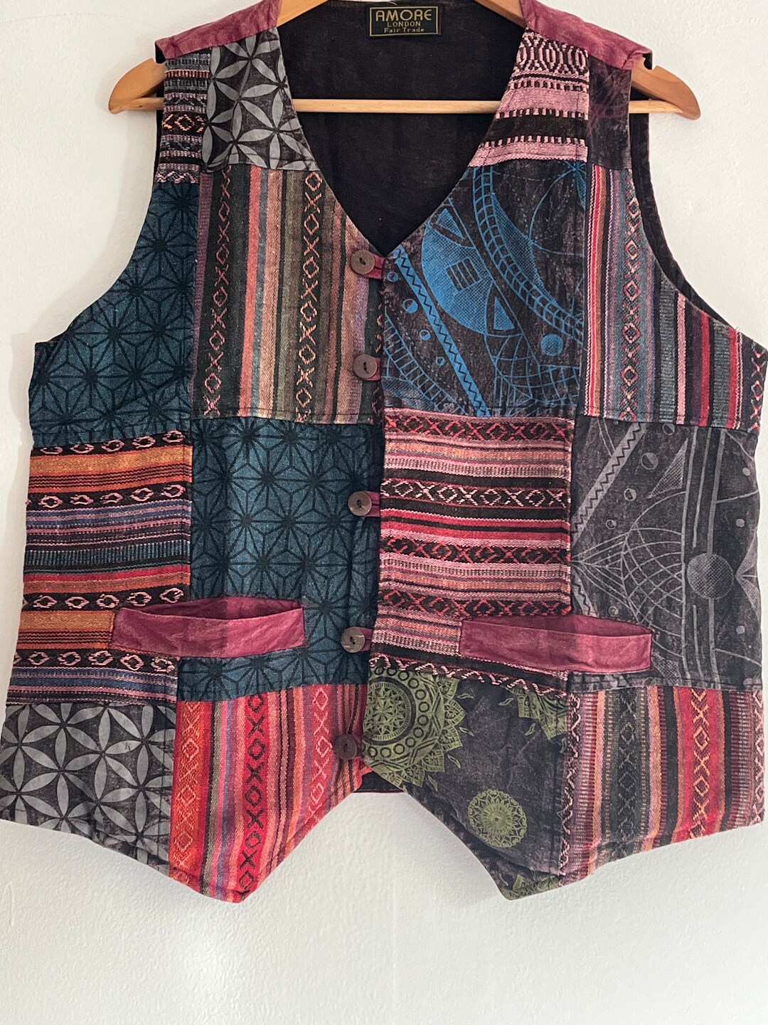 Funky tatto waistcoat mens