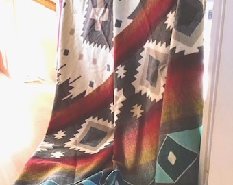 King Size Alpaca Wool Blanket: Reversible Andean Throw