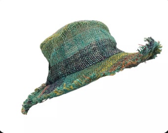 Unisex Hemp Cotton -Wire Rim- Festival- Summer-Hippie Hat- Hand Made In Nepal