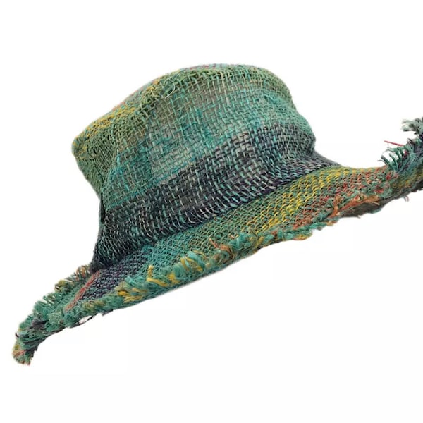 Unisex Hemp Cotton -Wire Rim- Festival- Summer-Hippie Hat- Hand Made In Nepal