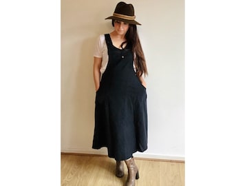 Dungarees Dress ,Soft Organic Cotton, Short Skirt, with Pockets, Casual ,Loose, Tunics ,Himalayan made,100% Eco, Perfect Gift for her COD(1)