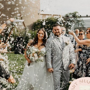 Confettis biodégradables en forme de coeur | Soluble dans l'eau | Papier de riz | Idée de sortie de mariage | Rose Pêche Blanc | Coeur d'amour