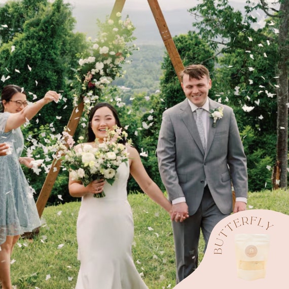 Butterfly Wedding Confetti | Biodegradable Rice Paper Toss, White, Eco-Friendly