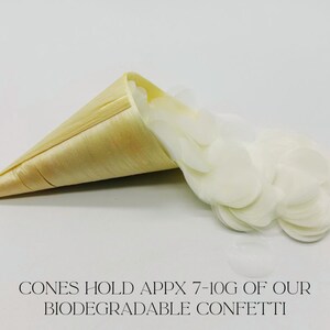 Biodegradable Wedding Confetti Kit 100% Natural Aspen Wood Confetti Cone Rice paper Bulk White or Color Eco-friendly Option image 3