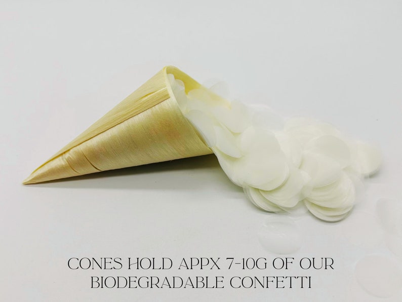 Biodegradable Wedding Confetti Kit 100% Natural Aspen Wood Confetti Cone Rice paper Bulk White or Color Eco-friendly Option image 3