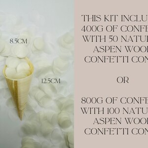 Biodegradable Wedding Confetti Kit 100% Natural Aspen Wood Confetti Cone Rice paper Bulk White or Color Eco-friendly Option image 2