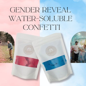 Biodegradable, Water Soluble Gender Reveal Rice Paper Confetti | Ecofriendly Idea for Baby Shower, Baby Annoucement.