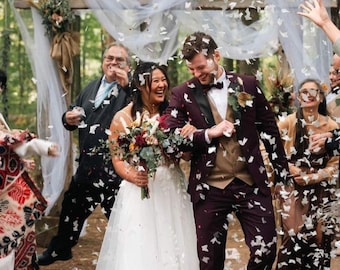 Large Bag Butterfly Wedding Confetti | Melt Away Rice Paper Toss, 100 Guests, White, Eco-Friendly Bulk