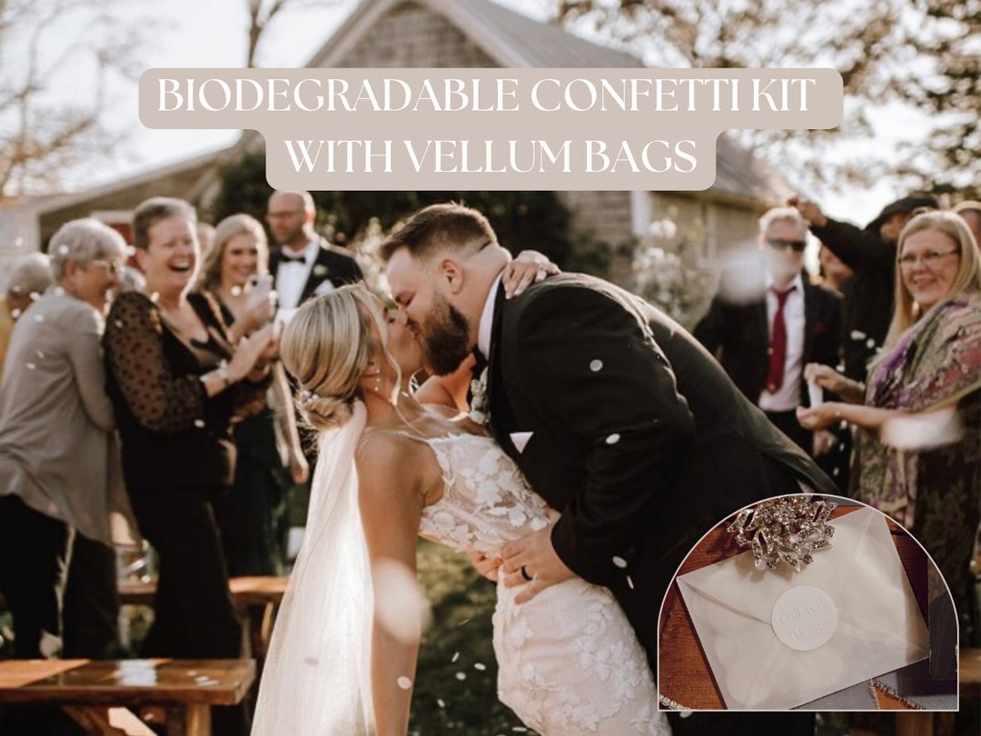 Biodegradable Wedding Confetti Kit Translucent Envelopes With Embossed