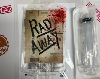 Rad Away packs (shipped empty and you can fill with your choice of fluid). These are similar to the Fallout universe.