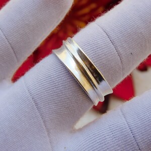 Chunky Irregular Metal Liquid Silver Ring for Women, Thick Abstract Drip Ring, Anxiety Mood Ring, Gift for Her