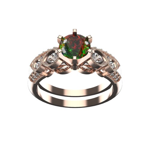 Natural Opal engagement ring/ 925 Sterling Silver Ring/ Wedding ring /CZ diamond Ring/ Promise ring/ anniversary Ring/ online Christmas Gift Ring