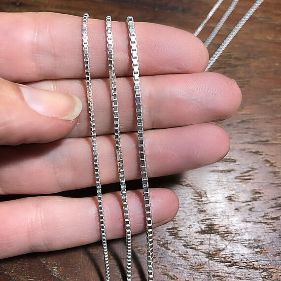 Silver Box Chain Necklace Pendant Chain 