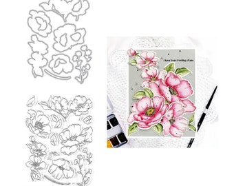 New Layer Metal Cutting Dies Bee and Flower Embossing Frame Card Stamps Set for DIY Scrapbooking