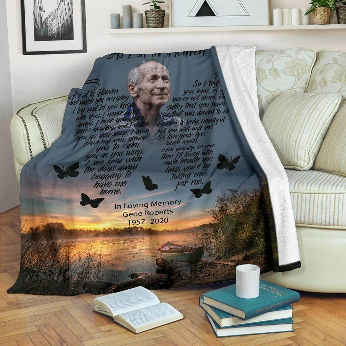 Butterfly Remembrance As I Sit In Heaven Fleece Blanket / Etsy