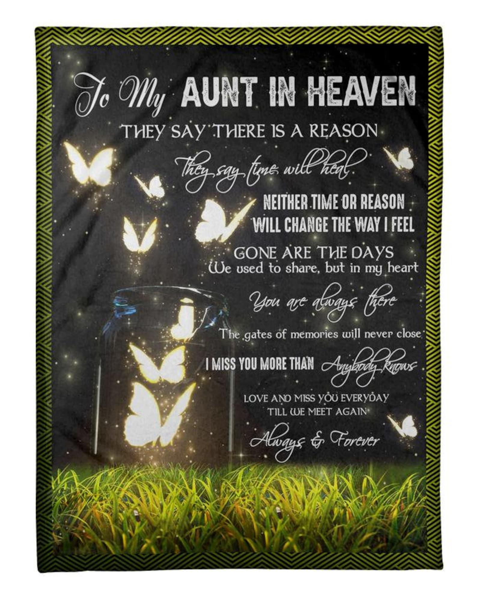 Remembrance To My Aunt In Heaven I Miss You More Than Fleece Etsy