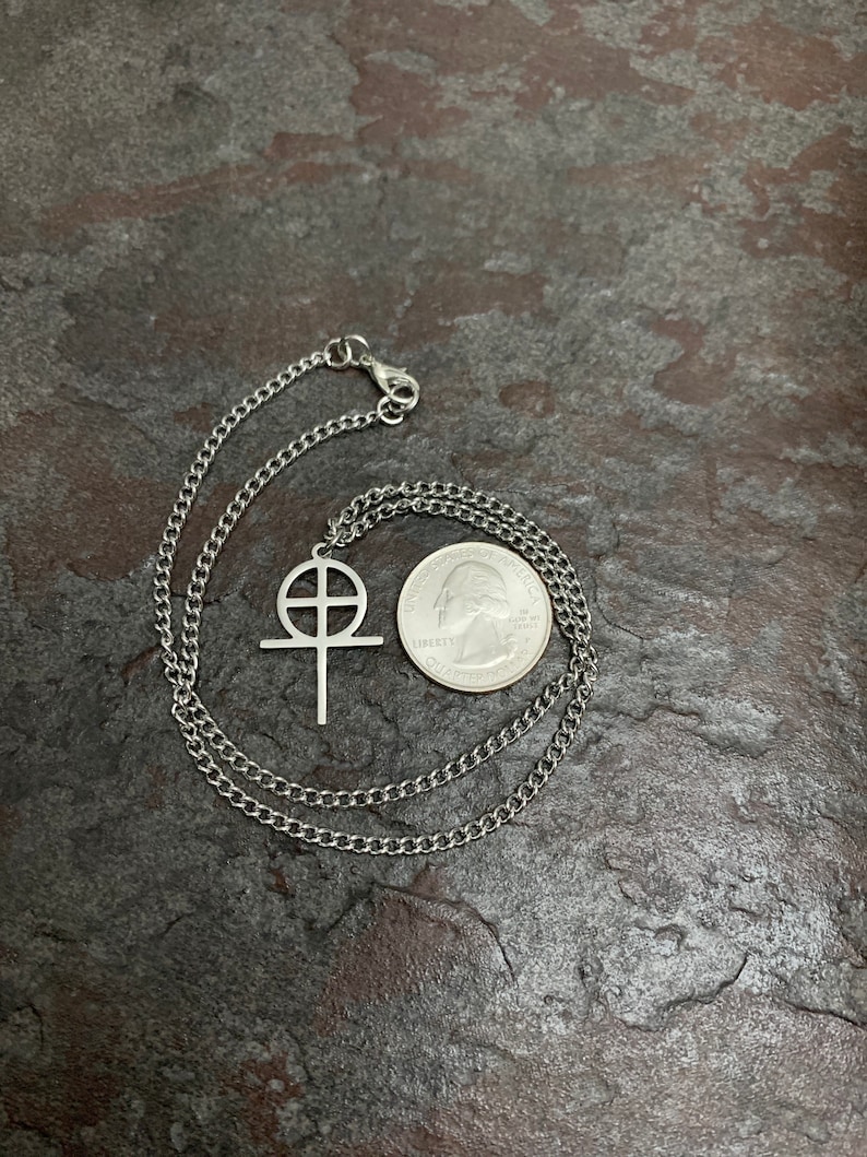 Gnostic Cross Necklace, Gnostic Pendant, Gnosticism Jewelry Talisman, Custom Length, Waterproof,Hypoallergenic Chain and charm imagem 7