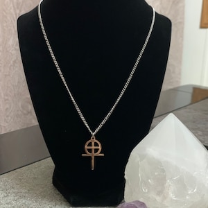 Gnostic Cross Necklace, Gnostic Pendant, Gnosticism Jewelry Talisman, Custom Length, Waterproof,Hypoallergenic Chain and charm imagem 3