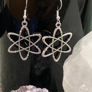 Atom Earrings, Science Earrings, 925 Sterling Silver Hooks