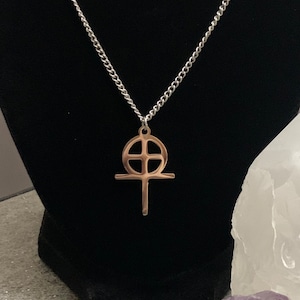 Gnostic Cross Necklace, Gnostic Pendant, Gnosticism Jewelry Talisman, Custom Length, Waterproof,Hypoallergenic Chain and charm imagem 2