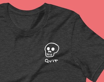 Quit | Skull Pocket Graphic Tee | Death Skull T Shirt Unisex