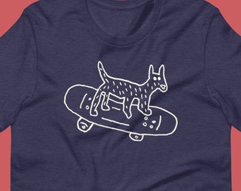 Skateboard Dog T Shirt Unisex