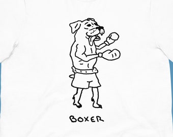 Boxer Fighter Dog | Street Wear T Shirt | Graphic Tee Unisex Apparel Crewneck
