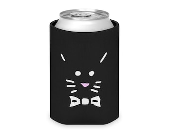 Bowtie Cat | Can Cooler Koozie Cozie | Regular & Skinny Cans | Beer Seltzer