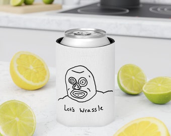 Let's Wrassle | Lucha Wrestling Can Cooler Koozie Cozie | Regular & Skinny Cans | Beer Seltzer