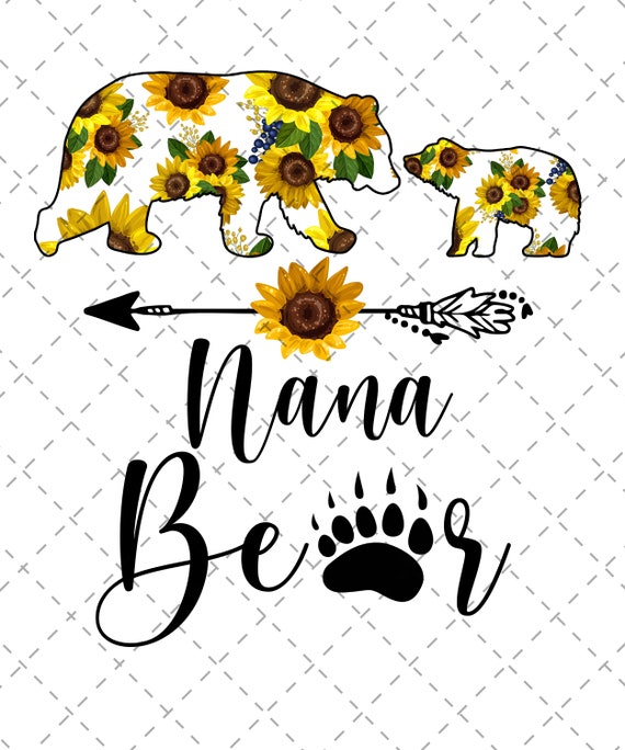 Sunflower Pattern Polar Bear Mama Bear Mother Shirt Design PNG | Etsy