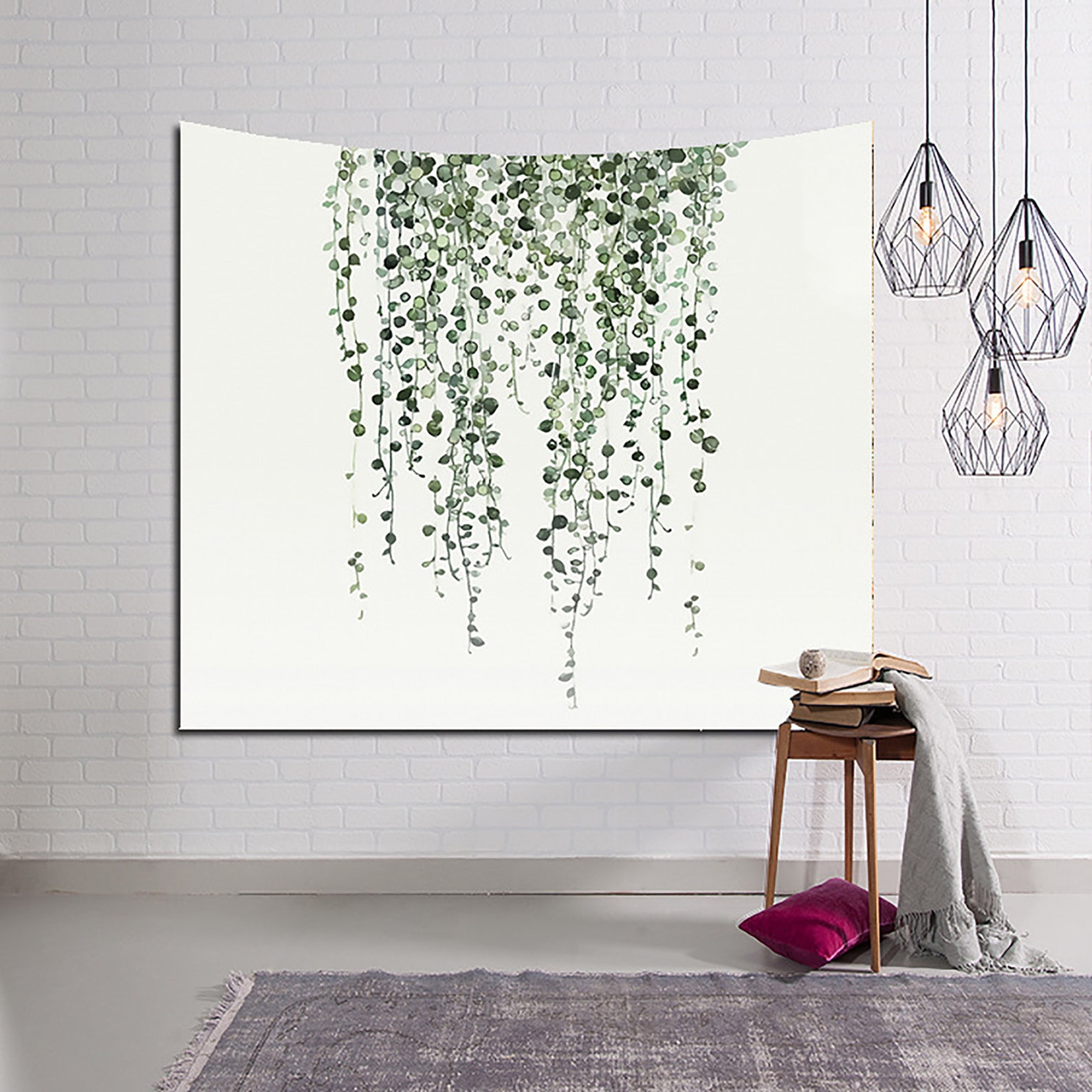 Art Tapestry of Vine Leaves Leaf Tapestry Small Fresh Wall Etsy