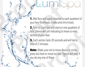 LumiSpa Instructions