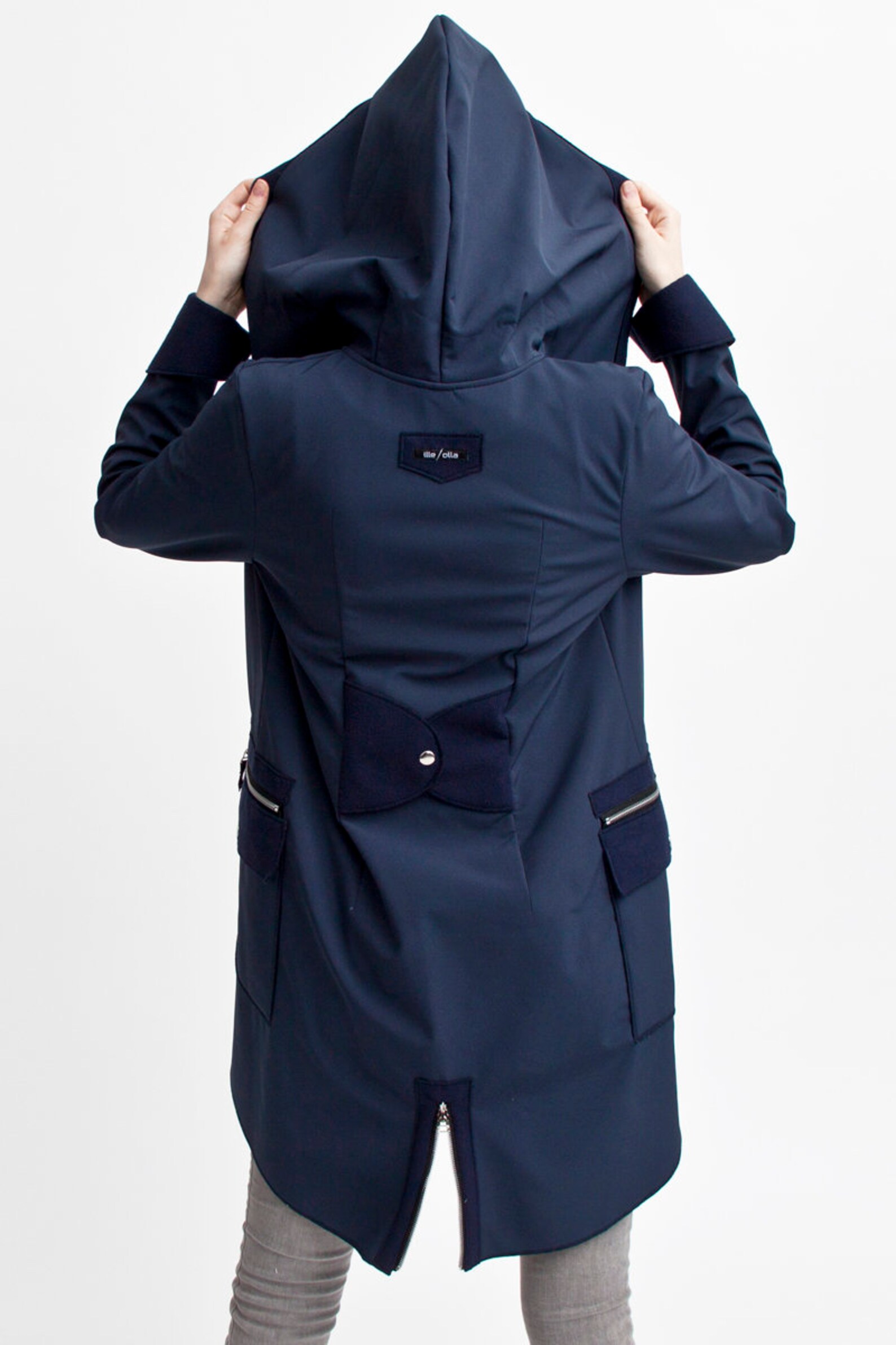 High Collar Rain Jacket for City Travel Urban Midlenght Etsy