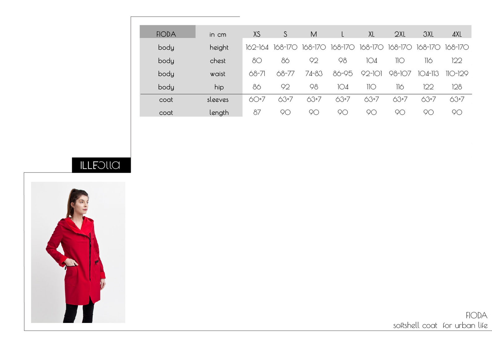 Asymmetrical Grid Long Sleeve Plus Size Coats & Jackets