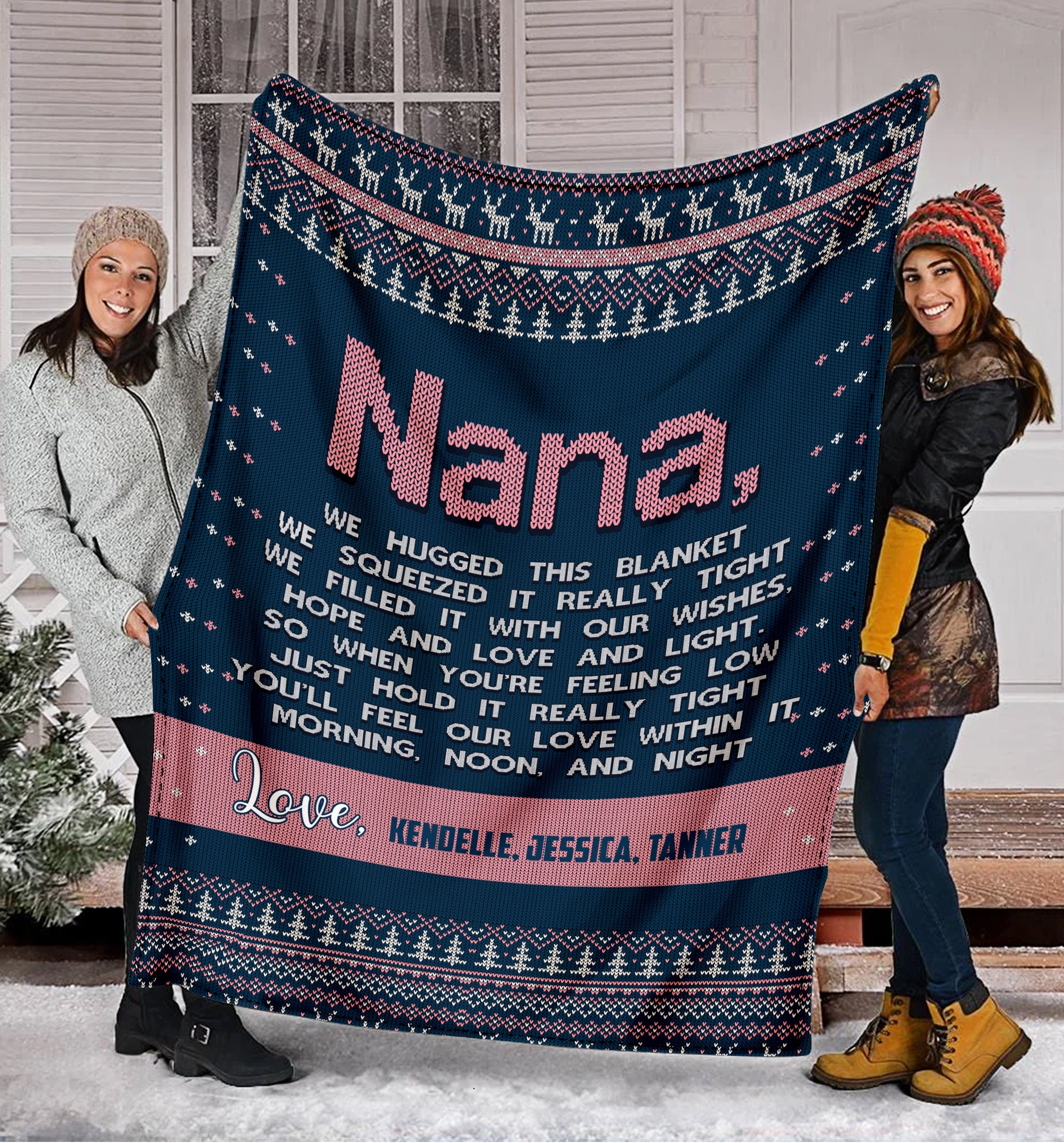 Fleece Blanket Personalized Nana Customized Grandkids Blanket Etsy