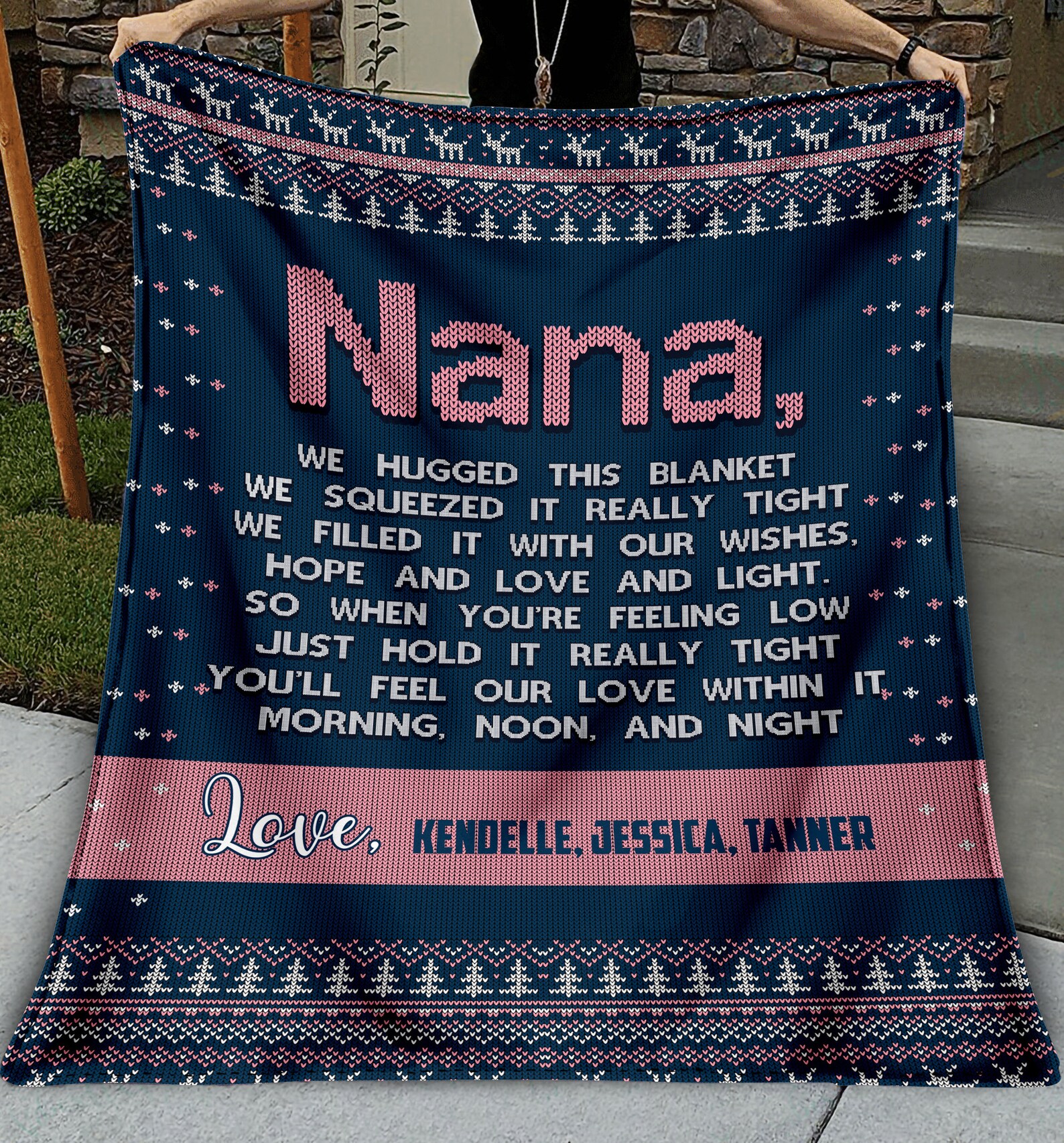 Fleece Blanket Personalized Nana Customized Grandkids Blanket Etsy