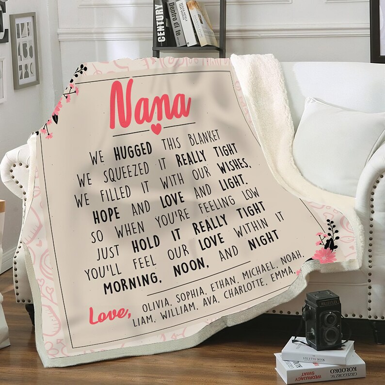 Fleece Blanket Personalized Nana Letter From GrandKid For Etsy