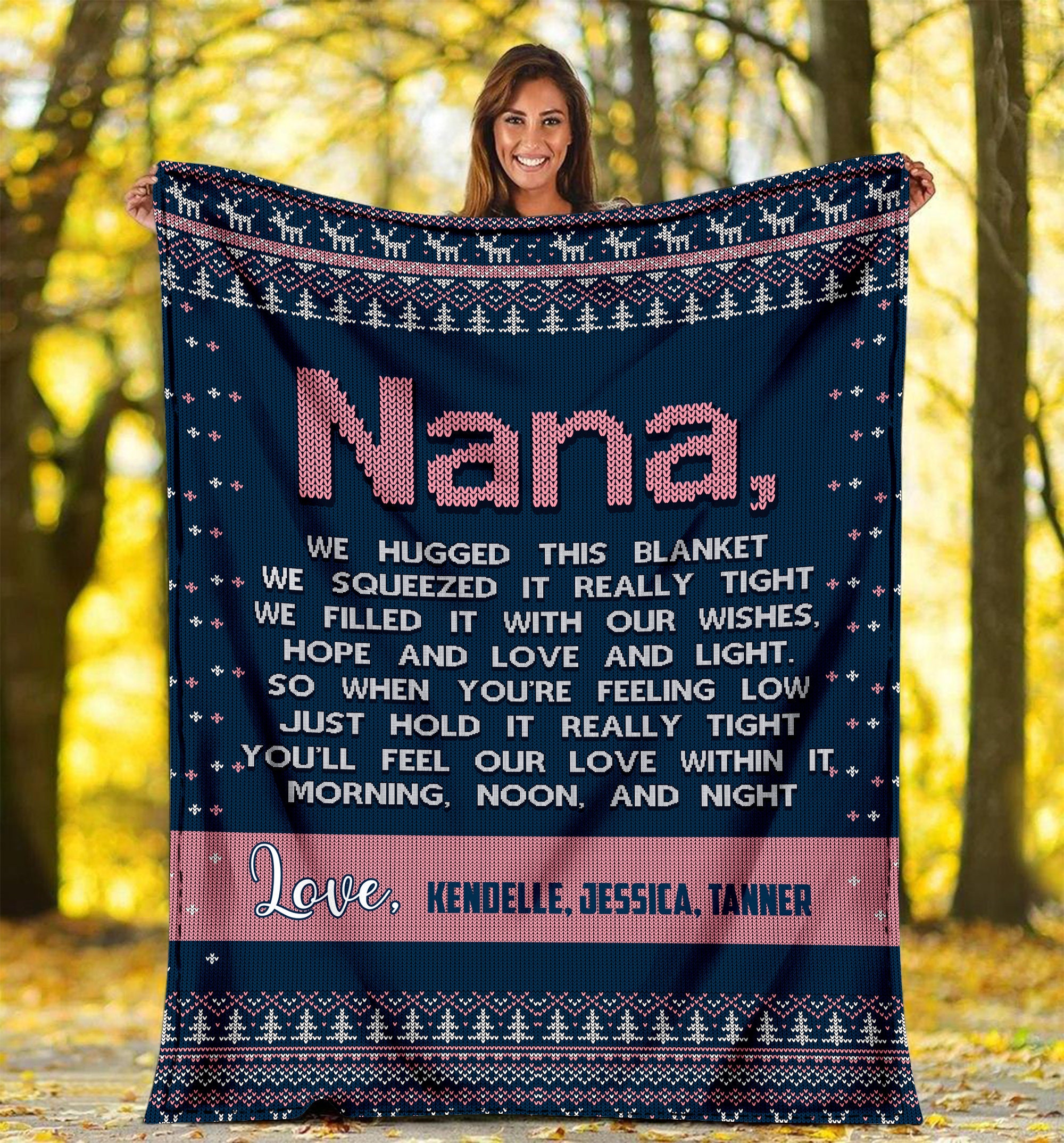 Fleece Blanket Personalized Nana Customized Grandkids Blanket Etsy