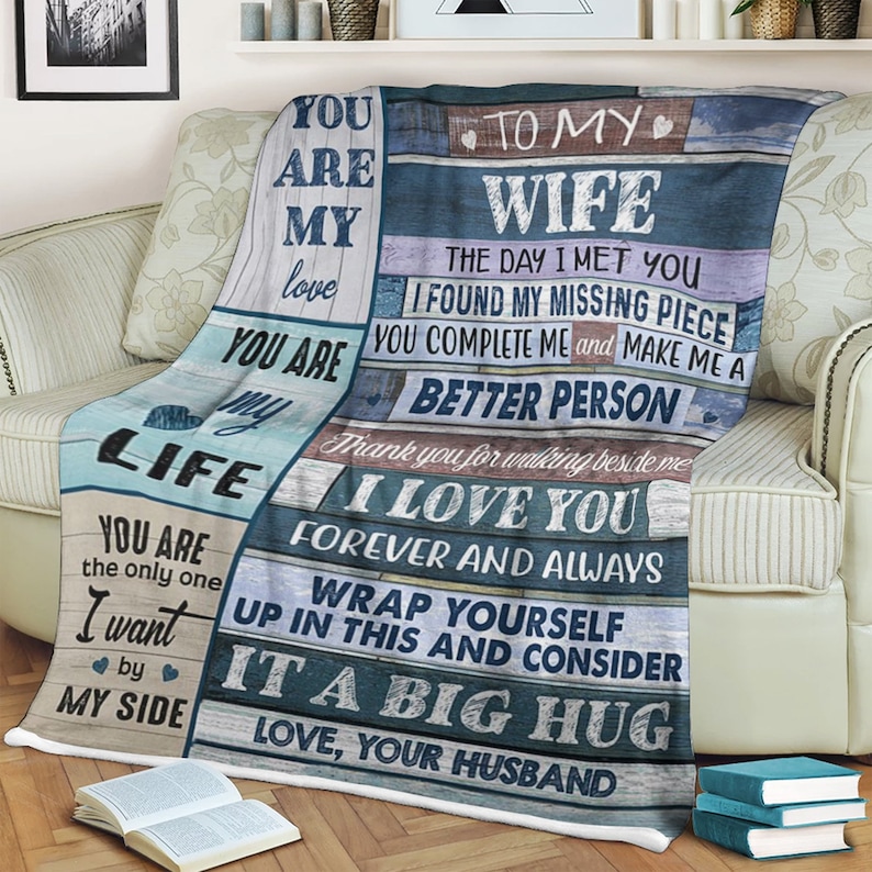 Fleece Blanket Pesonalized To My Wife Blanket Love Letter Etsy