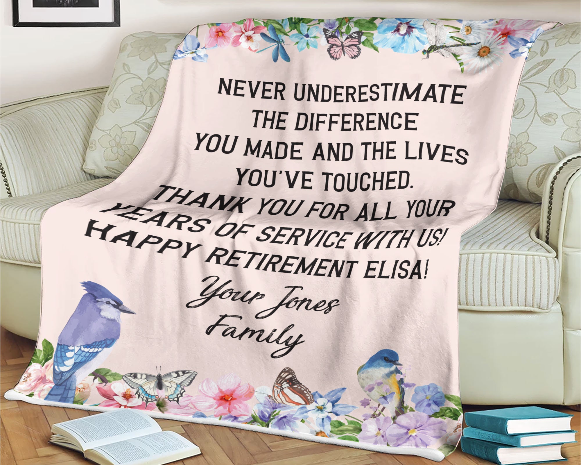 Personalized Happy Retirement Blanket Congratulations Etsy