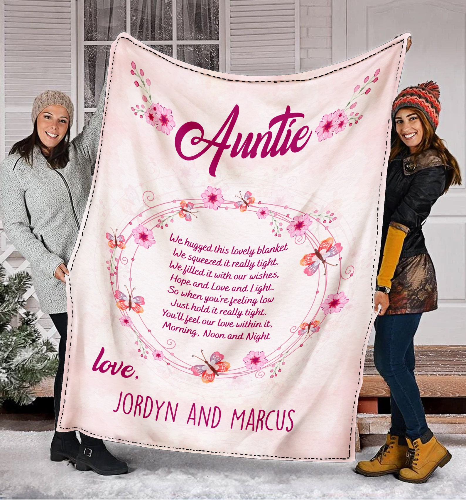 Personalized Auntie Blanket Gift For Auntie Birthday Gift Etsy