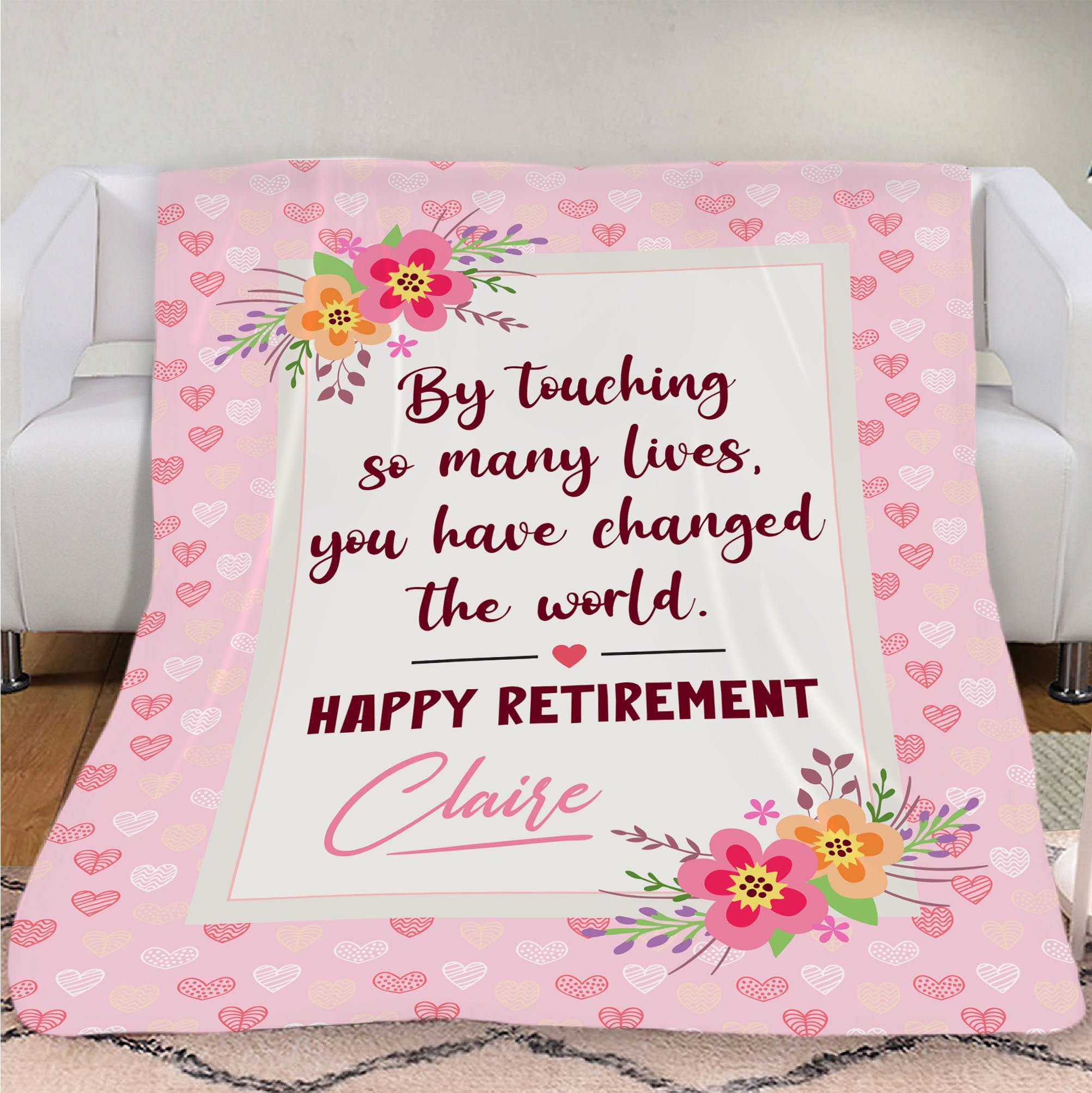Personalized Happy Retirement Blanket Teacher Retirement Etsy