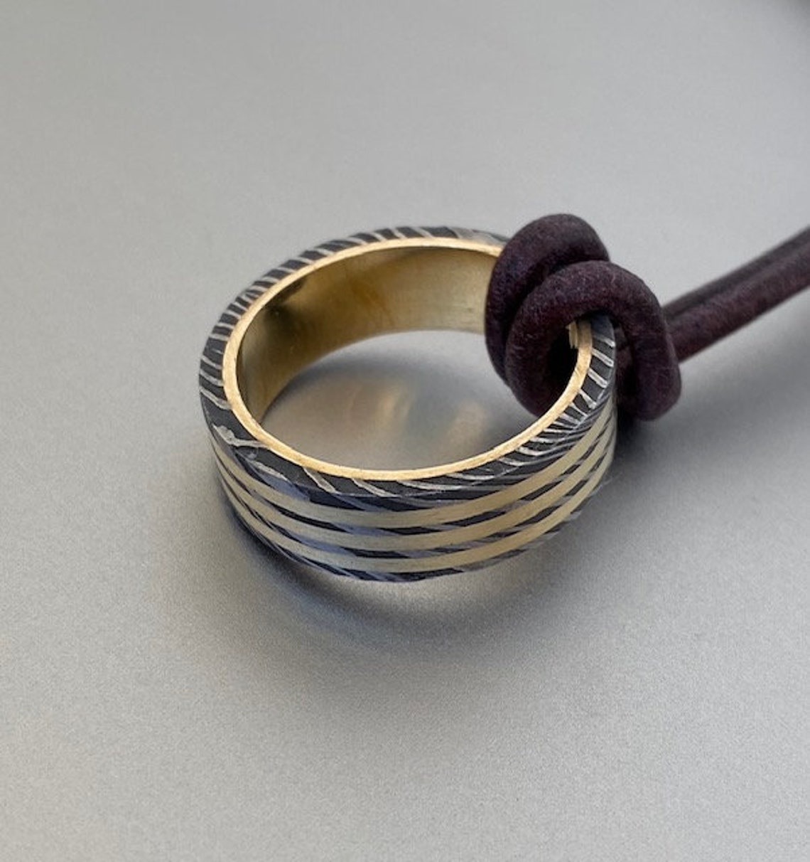 Custom made Damascus pendant necklace four steels and three Etsy