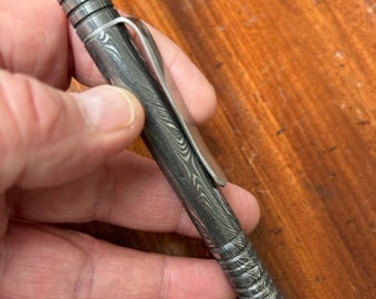 Luxury Damascus steel ballpoint pen - handcrafted  - custom made