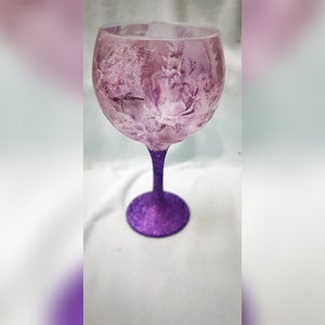 Hand decorated gin glass