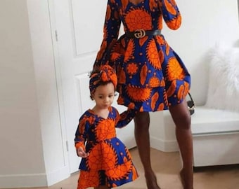 African mum and daughter party dress/African mommy and me outfits/African women's dress/African party dress