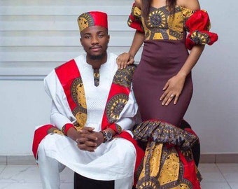Ankara Couple Matching Set Anniversary Outfit African Wedding - Etsy