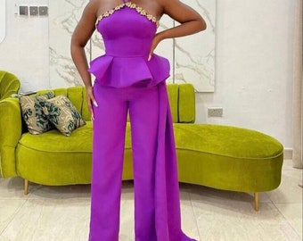 Wedding jumpsuit, jumpsuit and rompers, Reception jumpsuit, engagement jumpsuit, African prom dress, African women's clothing, party jumpsui